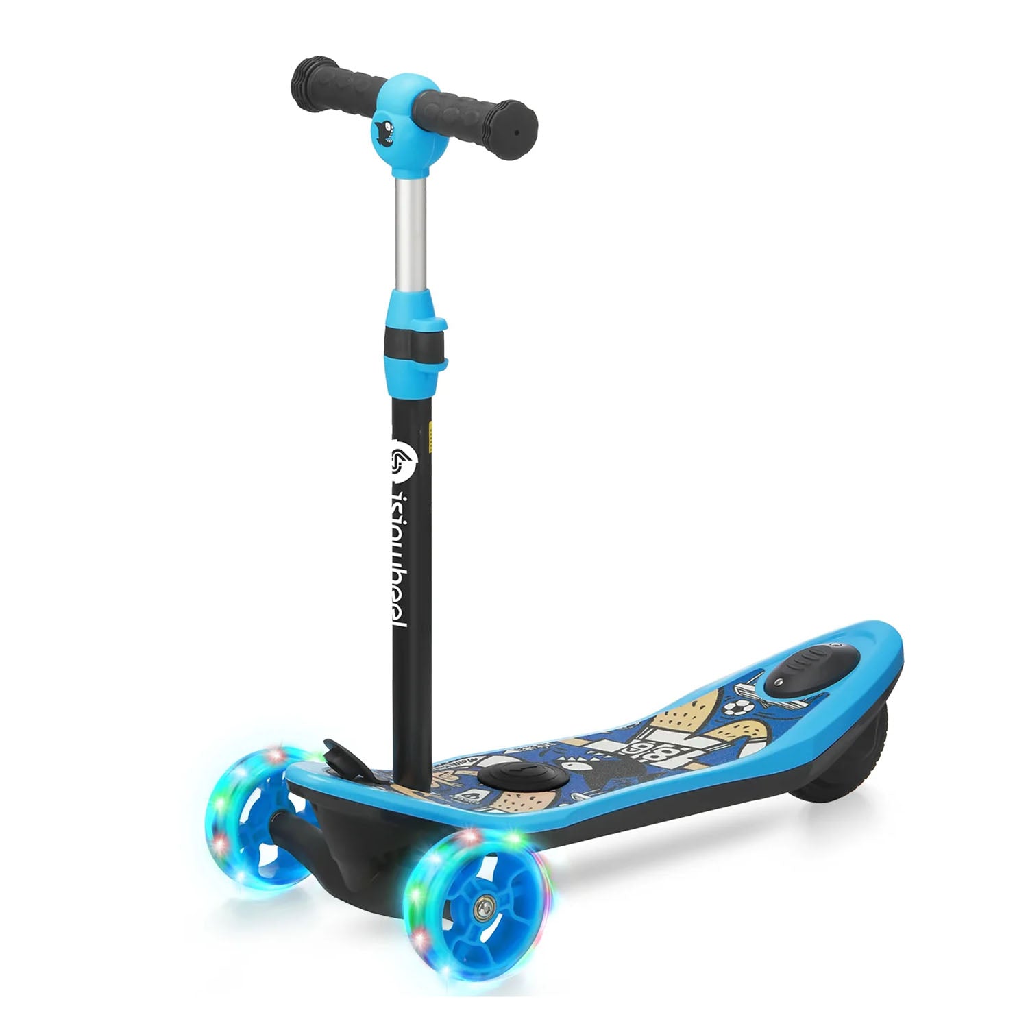 3-Wheel Mini 2in1 Kids Electric Scooter Height Adjustable Foldable Lean to Steer Kick Scooter for 3-12 Boys Girls