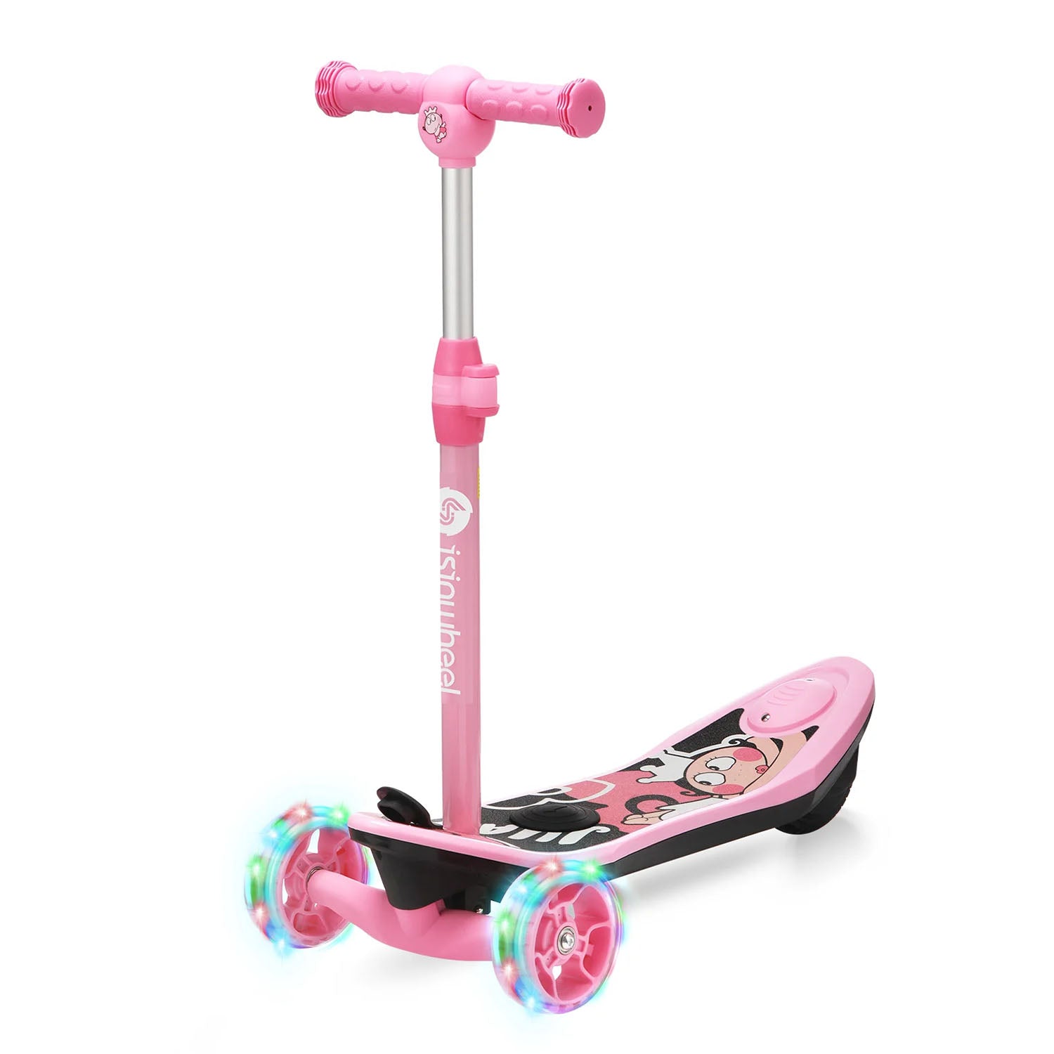 3-Wheel Mini 2in1 Kids Electric Scooter Height Adjustable Foldable Lean to Steer Kick Scooter for 3-12 Boys Girls