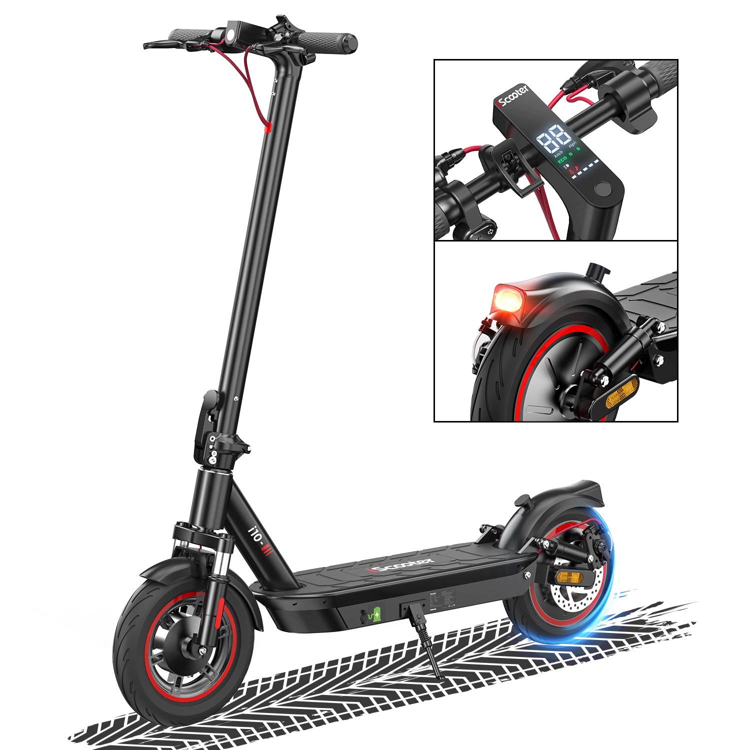 iScooter i10 Commuter Electric Scooter for Adult, 650W, 25MPH