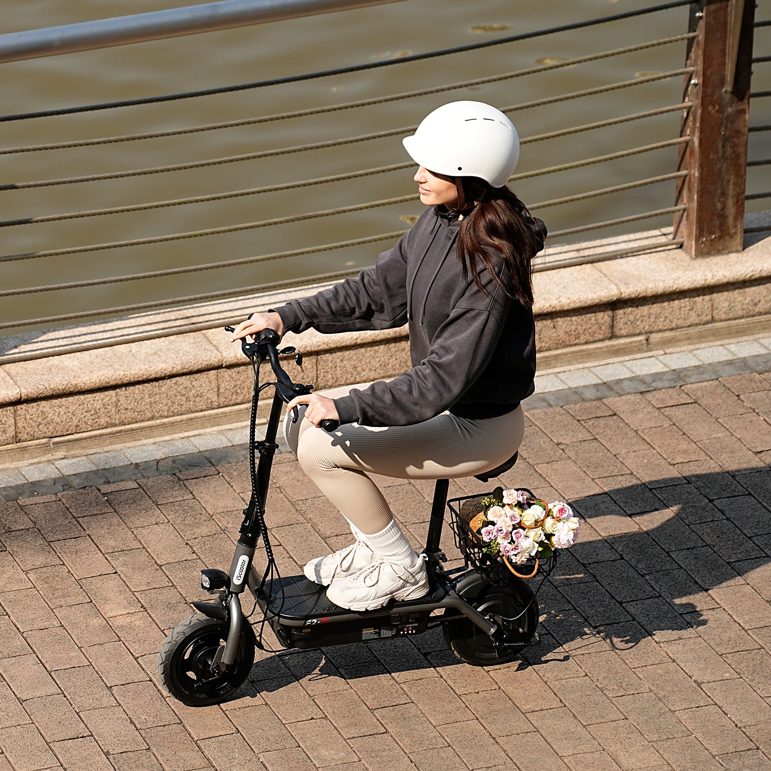 F2 Electric Scooter with Seat 10" Pneumatic Tire