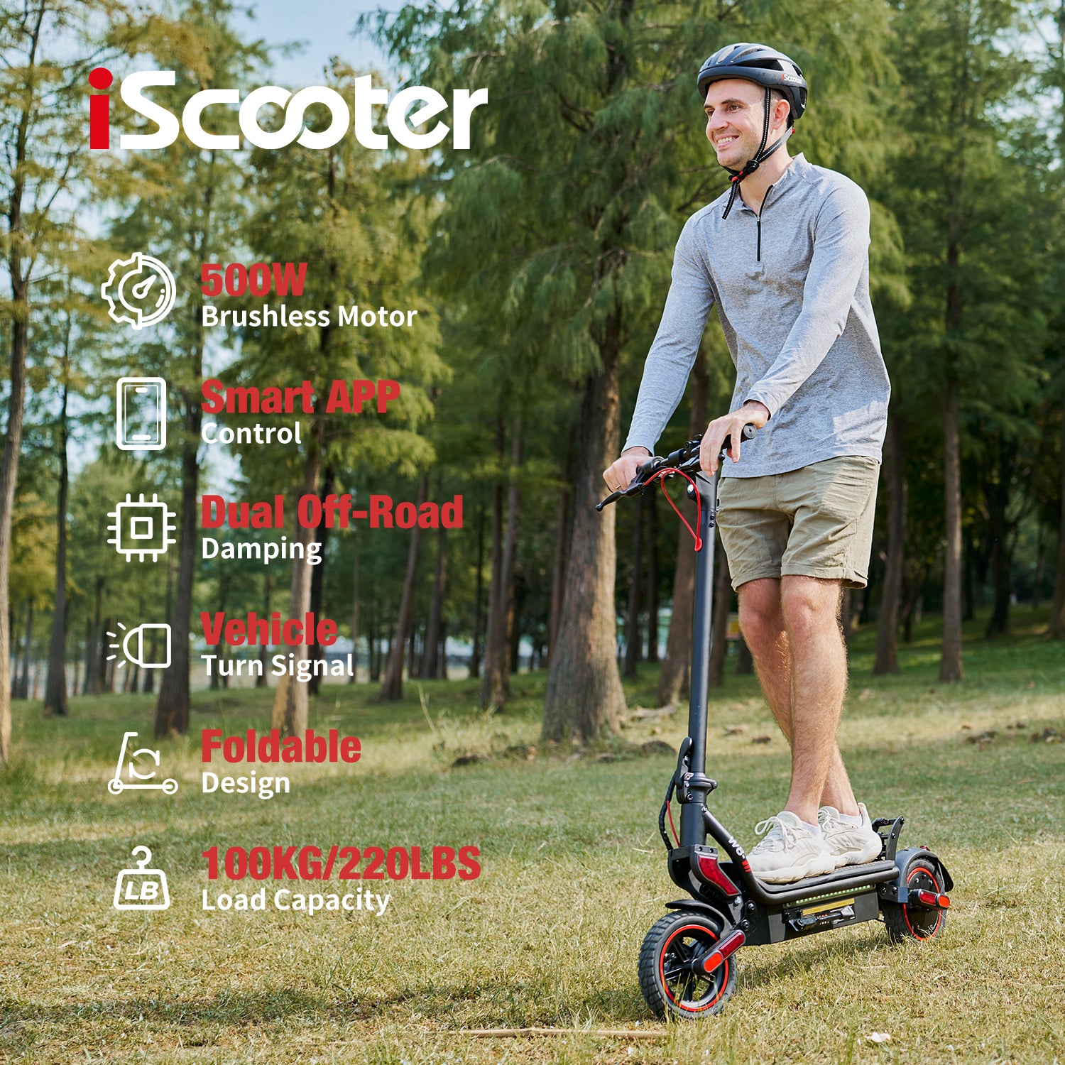 iScooter W8 500W Off-Road Tires Electric Scooter