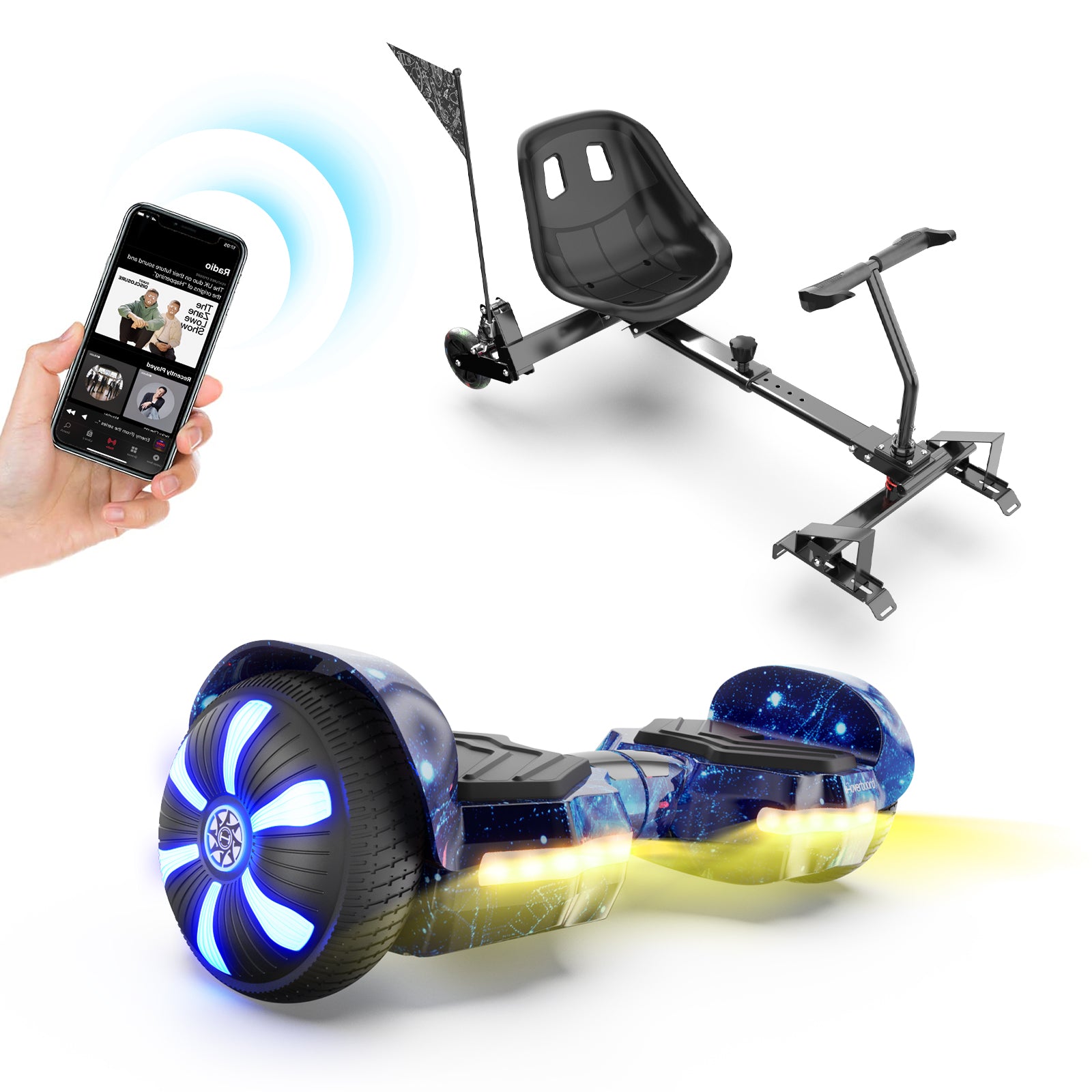 H1 6.5" Bluetooth Hoverboard For Kids 500W Motor＆LED Wheel