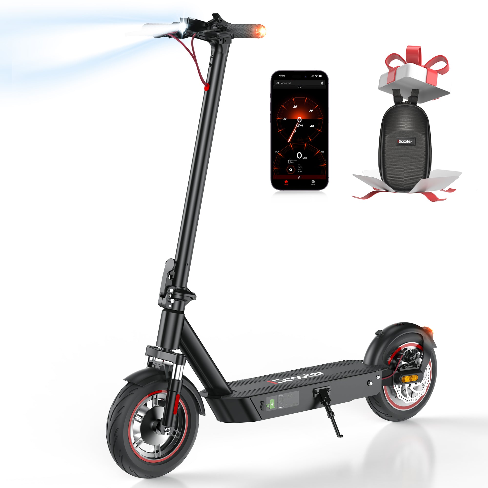 iScooter i10Plus 800W Motor E Scooter Foldable with 10" Pneumatic Tires