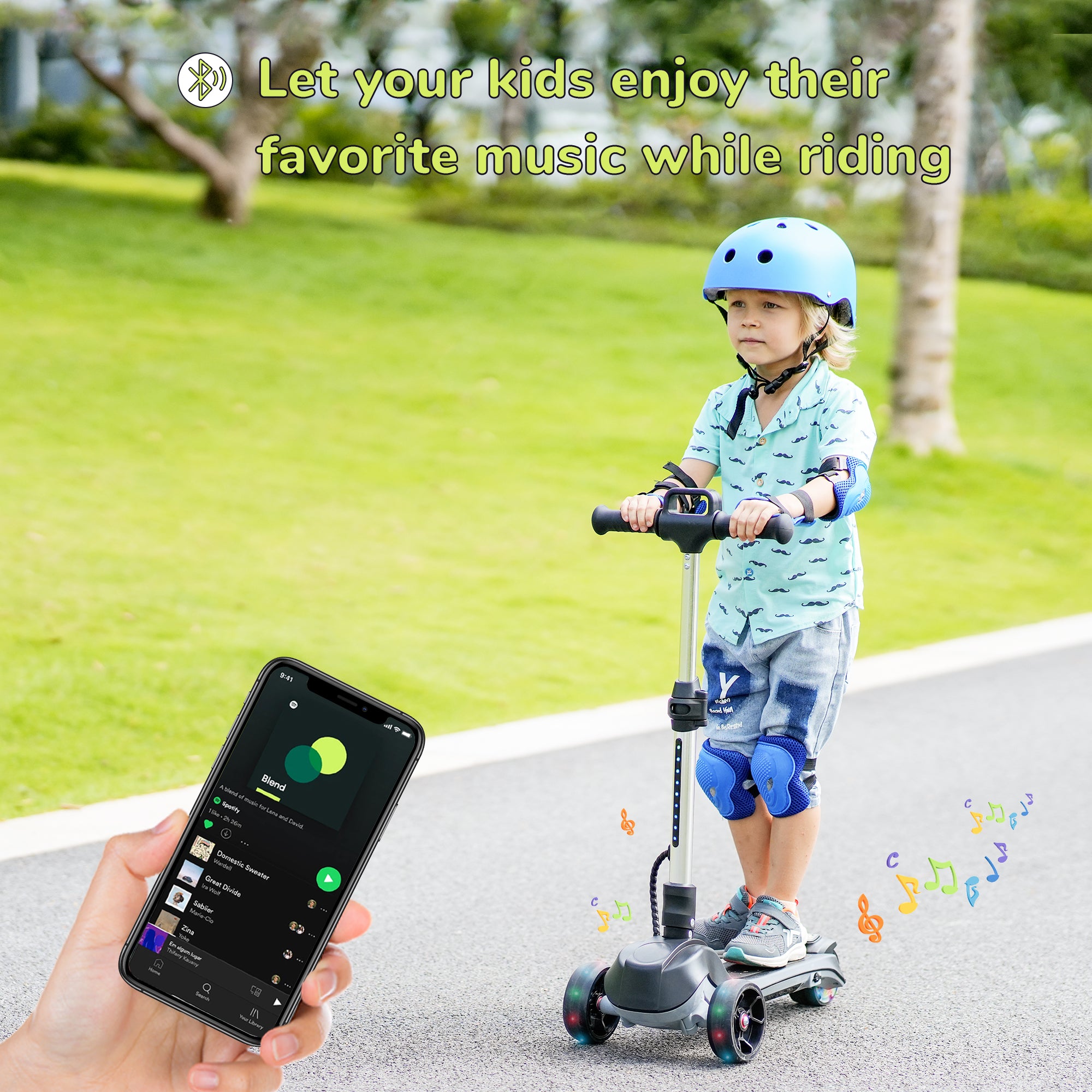 iScooter iK2 3-Wheel Electric Scooter Adjustable Height for Kids Ages 3-8 Unique Gift