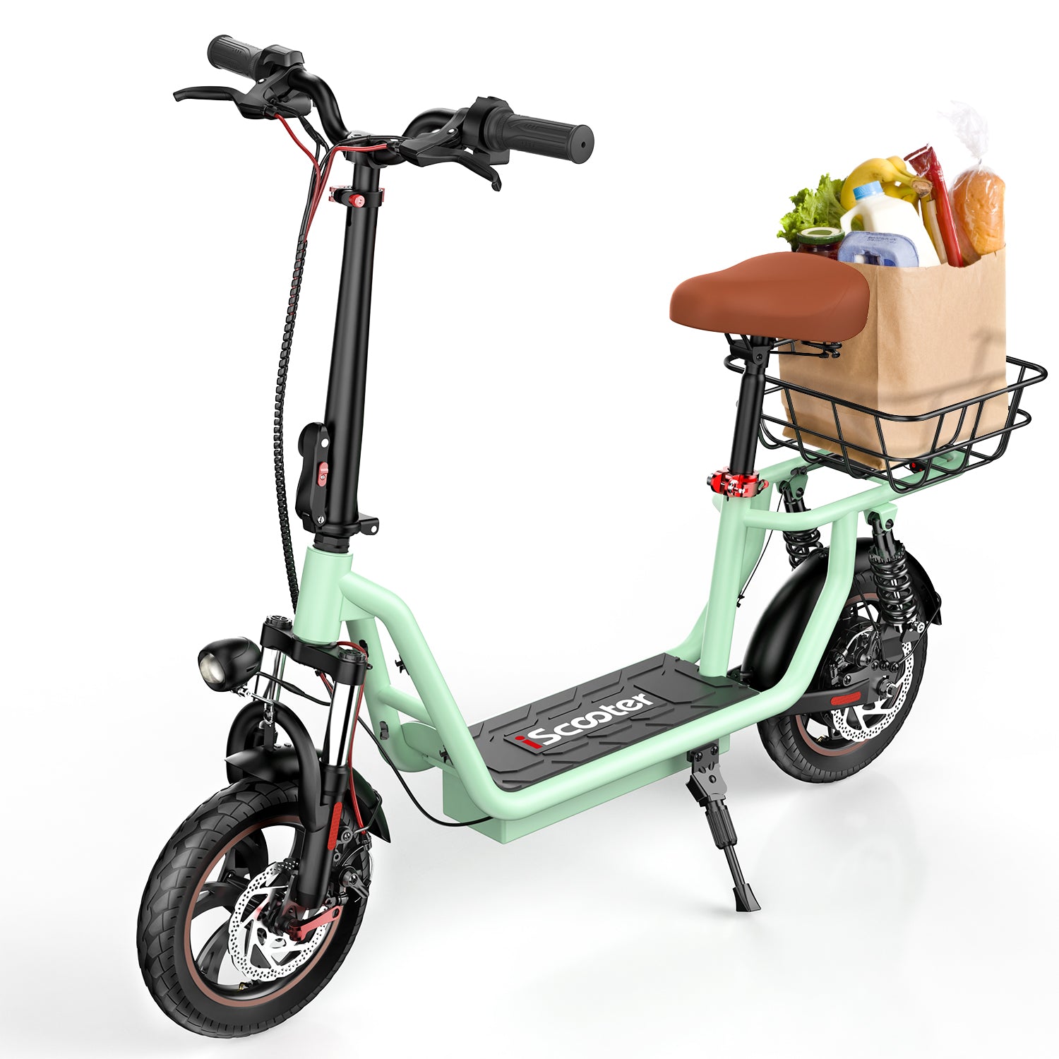 iScooter i12 500W Electric Scooter With Seat & Carry Basket