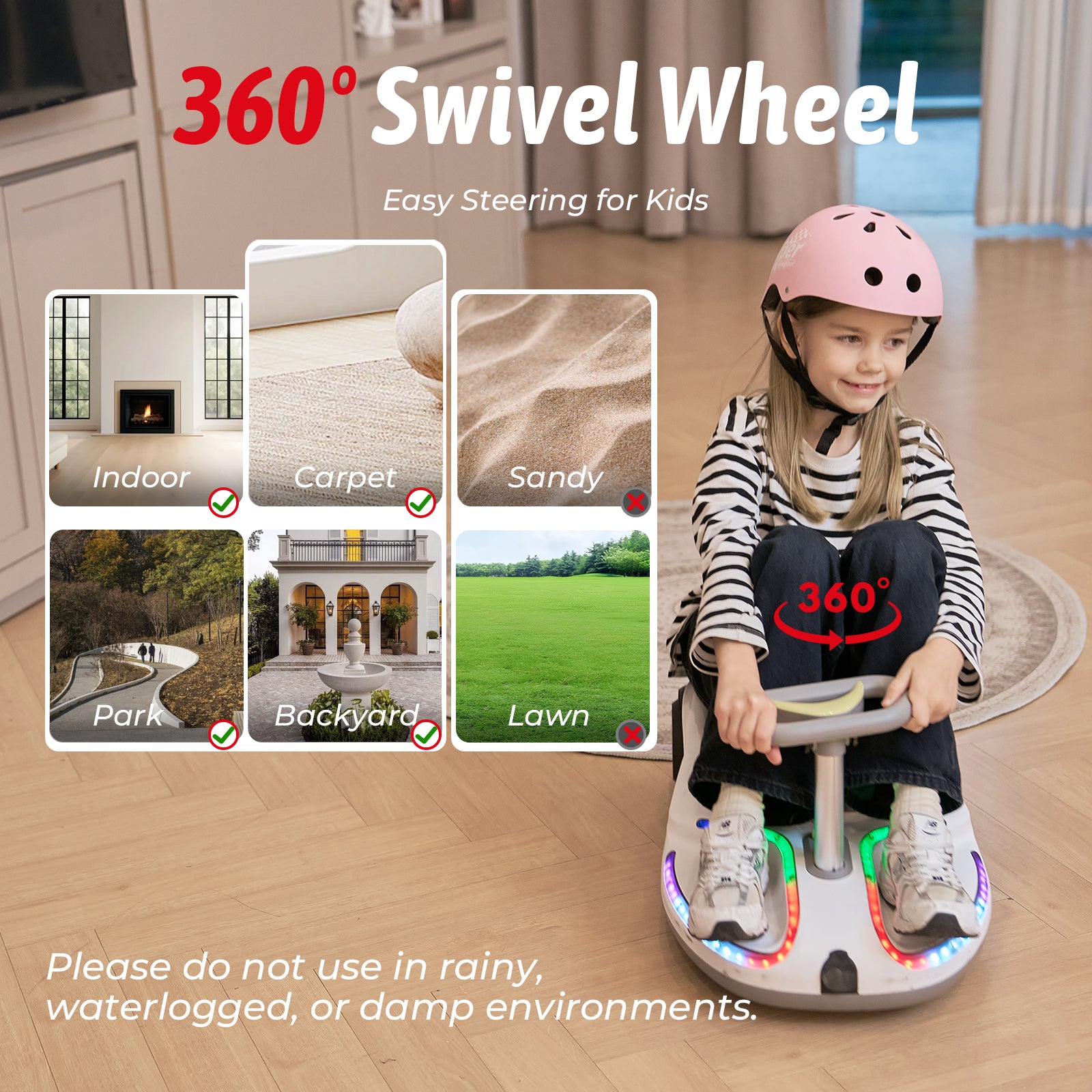 iScooter TC3 Electric Wiggle Car 4 in 1 Ride on Toy 3 Speed Modes For Ages 3+ with Lithium Rechargeable Battery＆Pull Rope