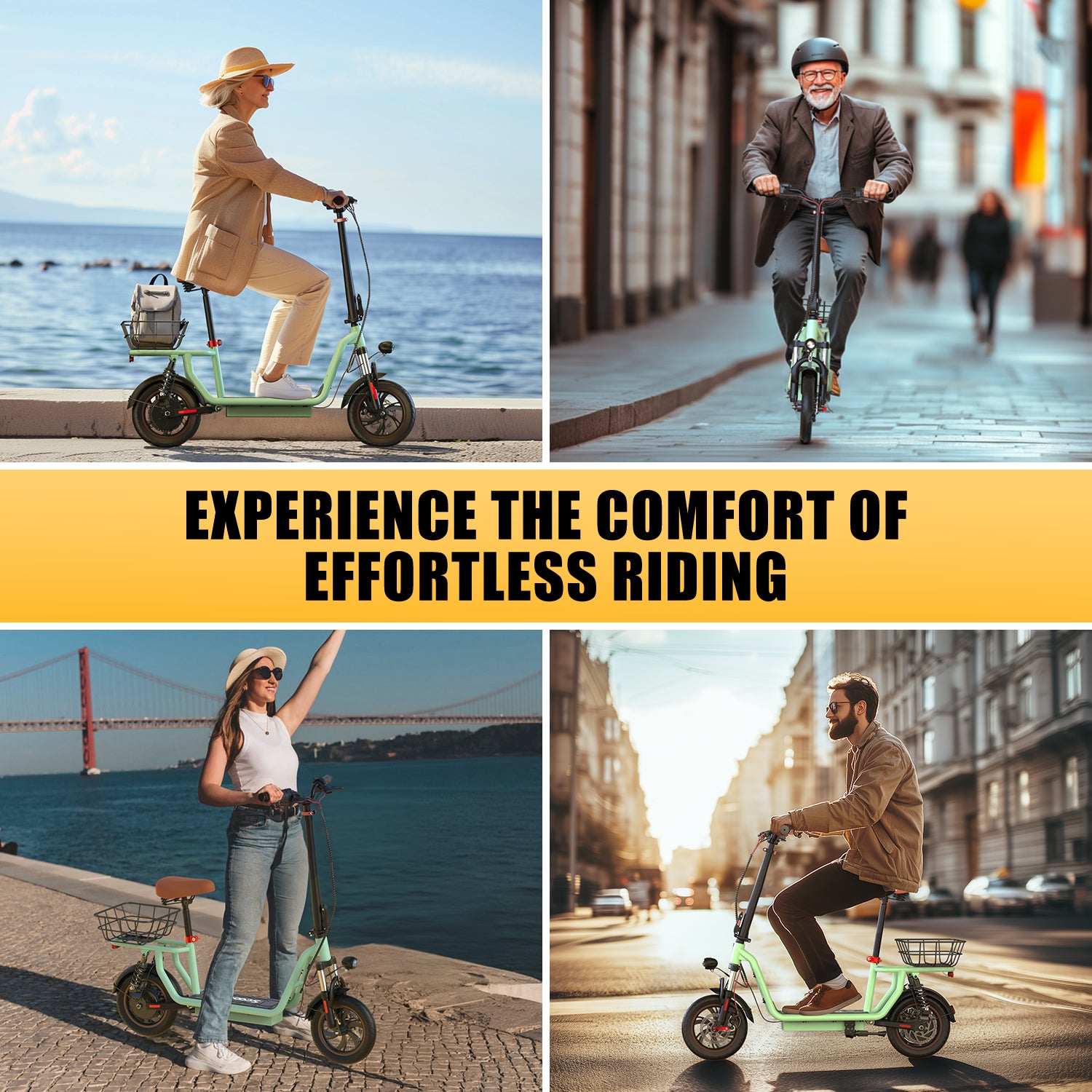 iScooter i12 500W Electric Scooter With Seat & Carry Basket