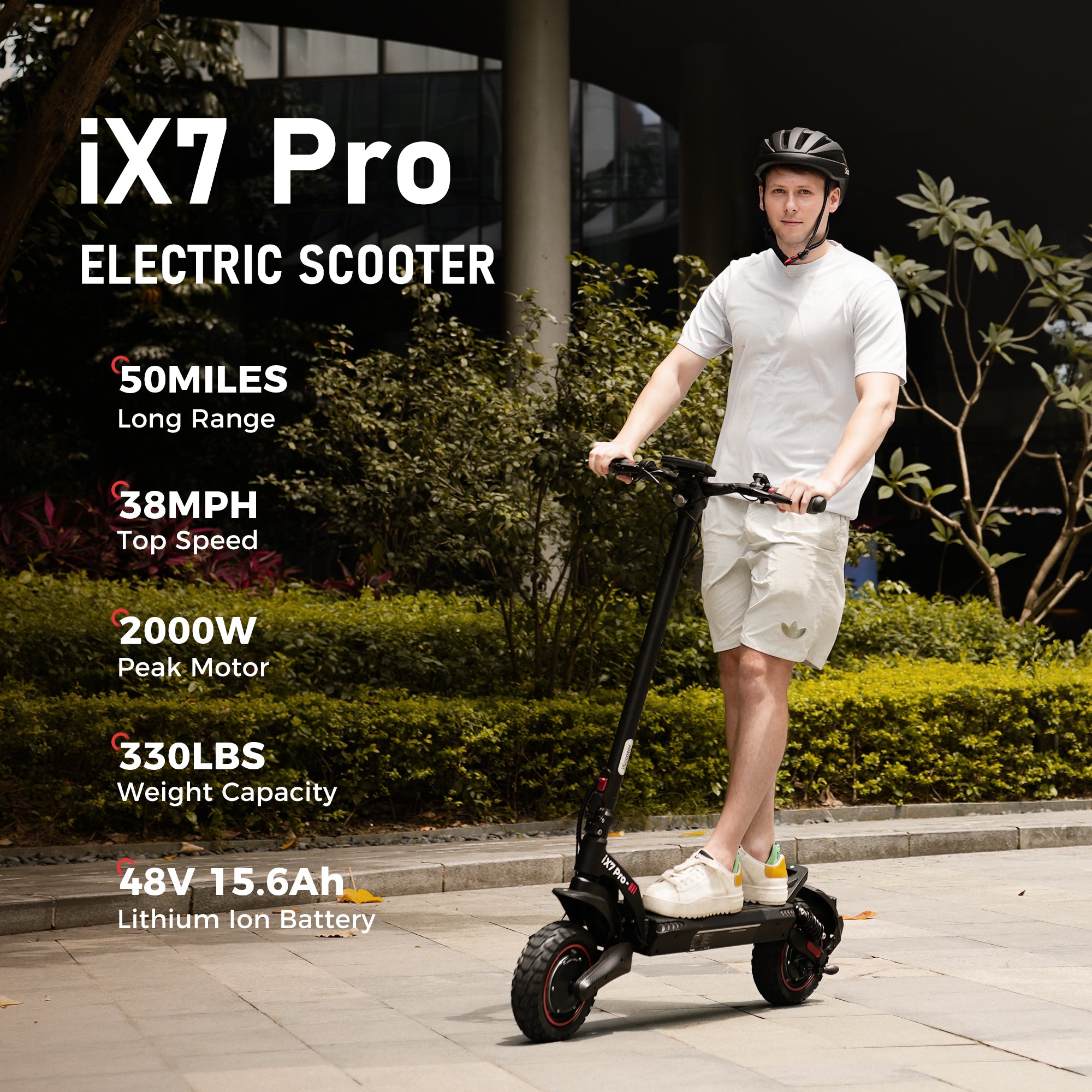 iScooter iX7 Pro Off-road Electric Scooter, 2000W Motor, 50Miles Long Range