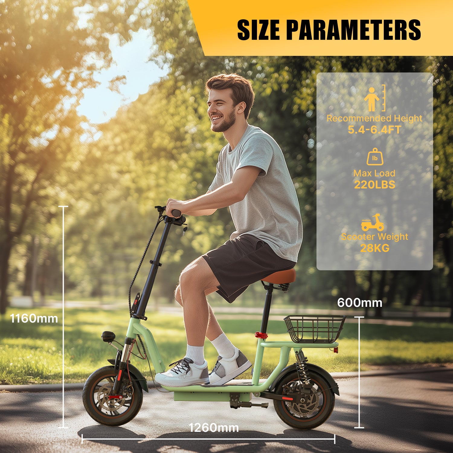 iScooter i12 Electric Scooter 500W With Big Seat